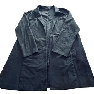 Eileen Fisher Women’s Large Black Open Front Long Jacket Coatigan Viscose Blend